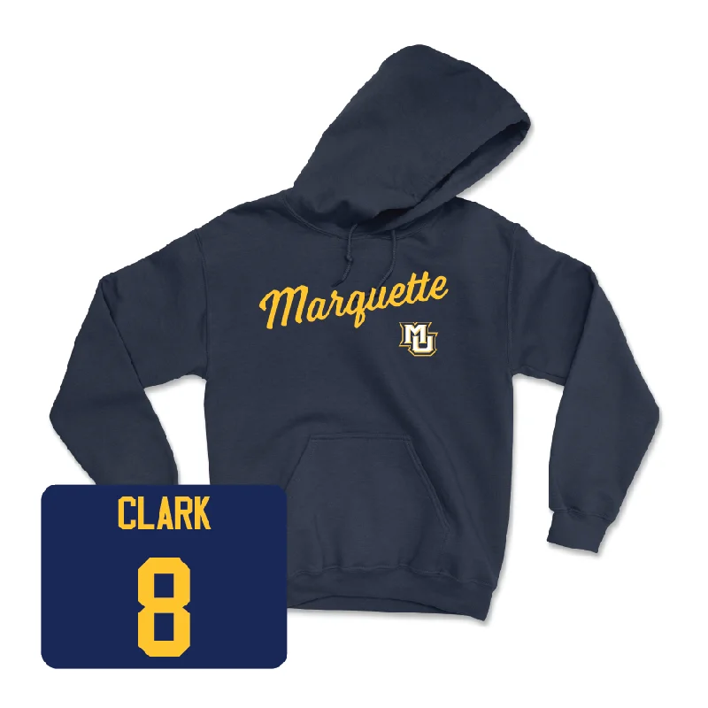 Men's hoodies athletic -Navy Men's Basketball Script Hoodie  - Joshua Clark