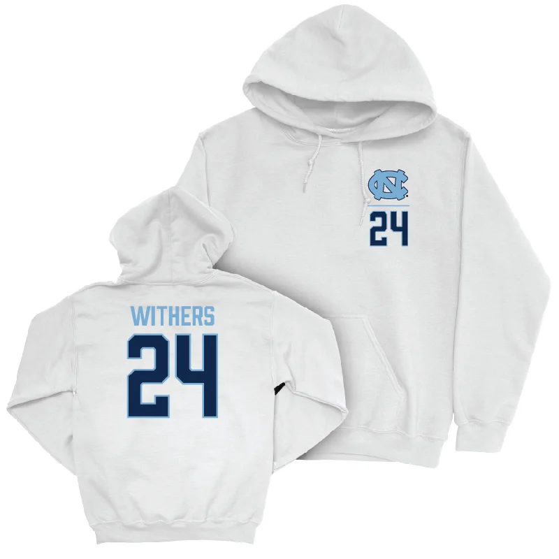 Men's hoodies quick-design -UNC Men's Basketball White Logo Hoodie - Jae'Lyn Withers