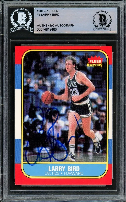 Men's basketball card light assortment -Larry Bird Autographed 1986-87 Fleer Card #9 Boston Celtics Beckett BAS #14612400