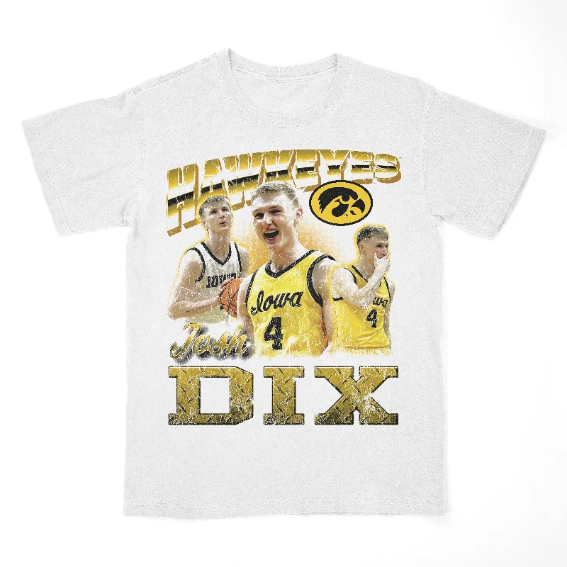 Men's basketball T-shirt squad branding -EXCLUSIVE RELEASE: Josh Dix 90s Graphic White Tee