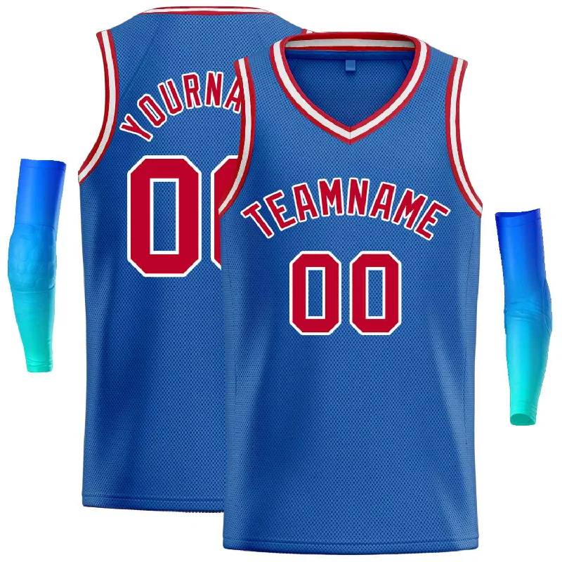 Men's basketball uniform affordable sale -Custom Blue Red-White Classic Tops Men Casual Basketball Jersey