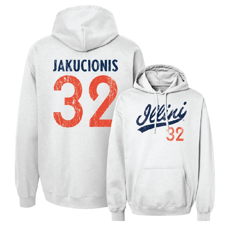 Men's hoodies supportive -White Script Hoodie  - Kasparas Jakucionis