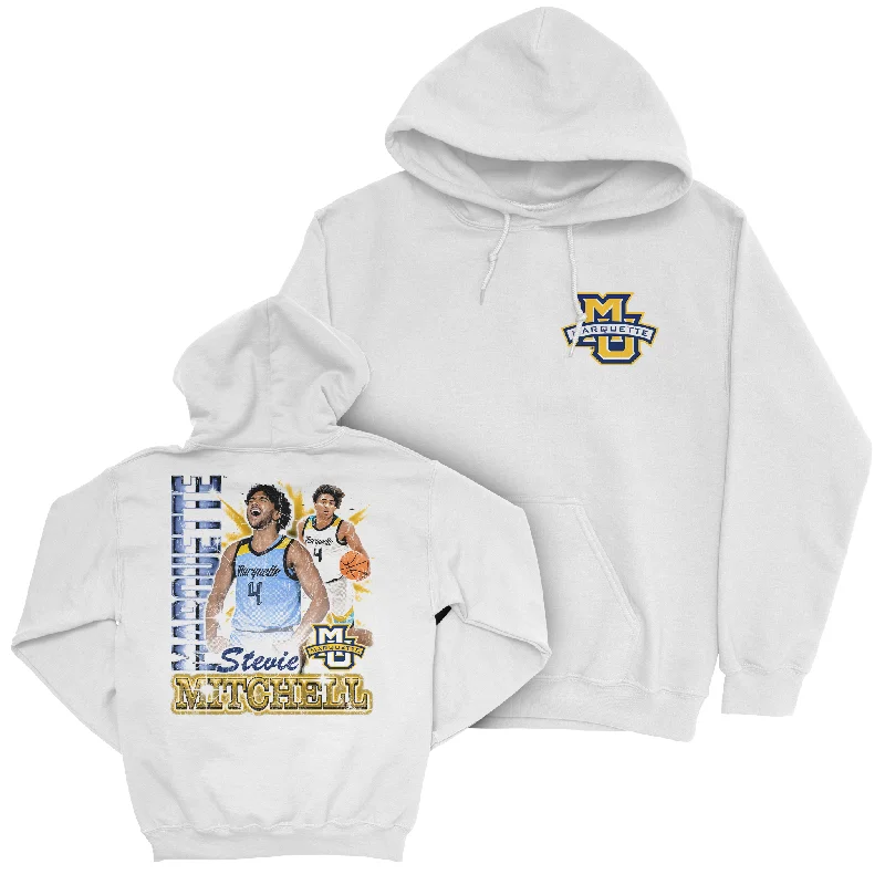 Men's hoodies thick -EXCLUSIVE RELEASE: Stevie Mitchell 90s White Hoodie