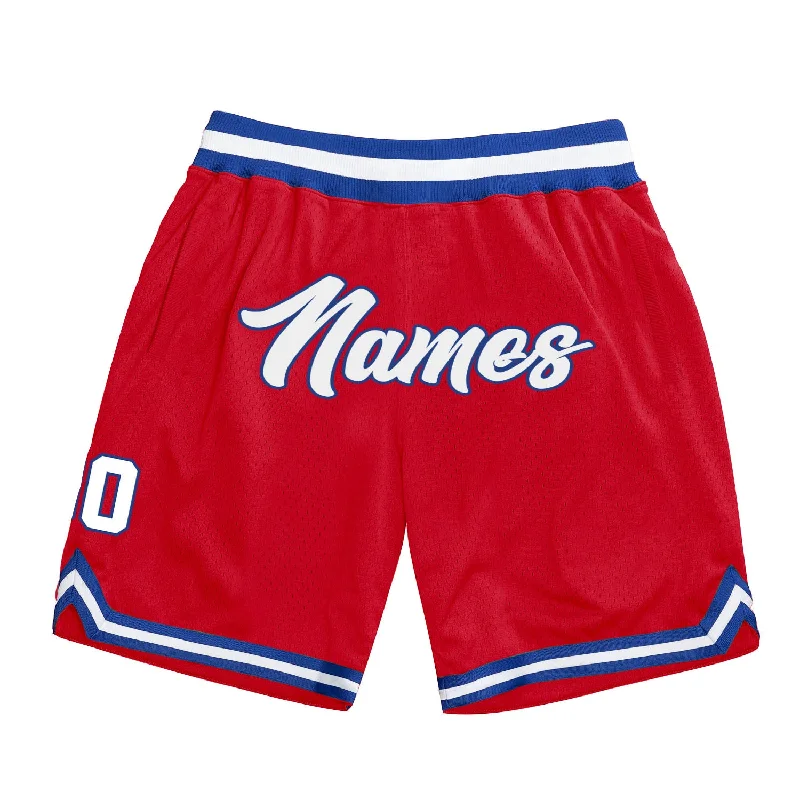 Men's basketball shorts performance-urban -Custom Red White-Royal Authentic Throwback Basketball Shorts