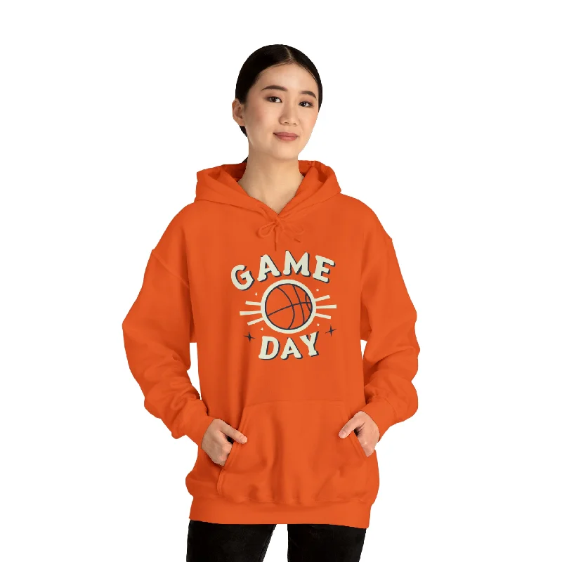 Men's hoodies fitted -Retro B-Ball Shine - Basketball Game Day Celebration Old School - Unisex Heavy Blend™ Hooded Sweatshirt