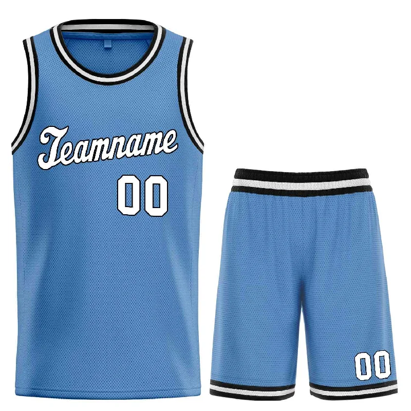 Men's basketball uniform performance outfit -Custom Light Blue White-Black Classic Sets Sports Uniform Basketball Jersey