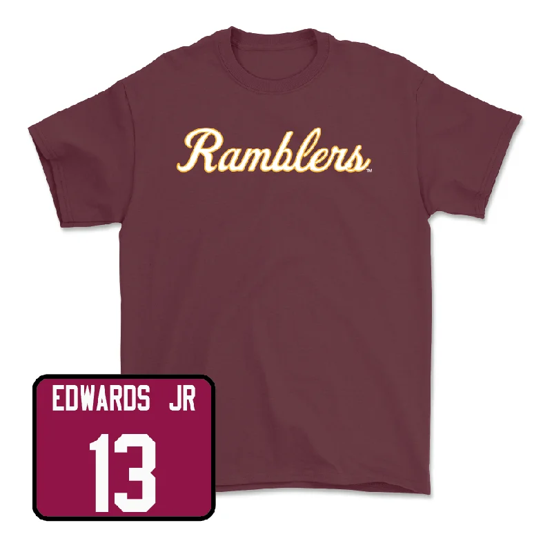 Men's basketball T-shirt custom package -Maroon Men's Basketball Script Tee - Sheldon Edwards Jr