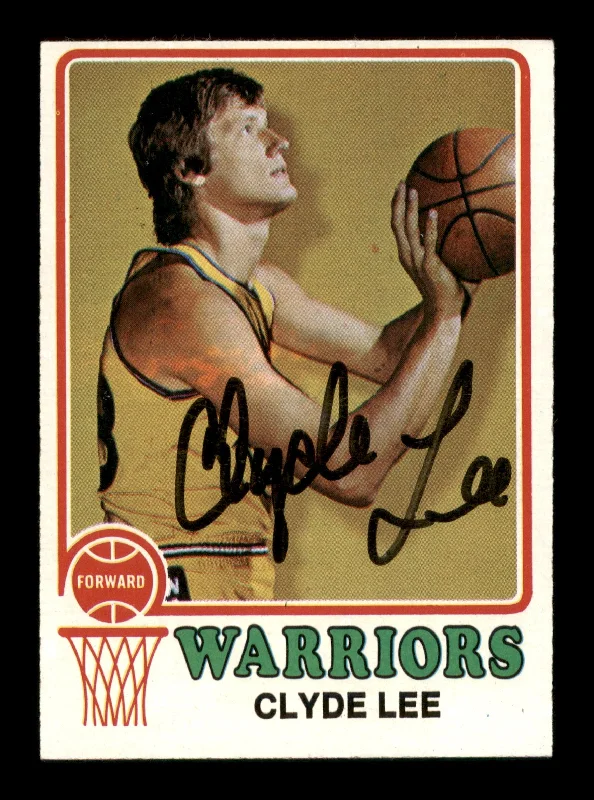 Men's basketball card team gear set -Clyde Lee Autographed 1973-74 Topps Card #143 Golden State Warriors SKU #205318