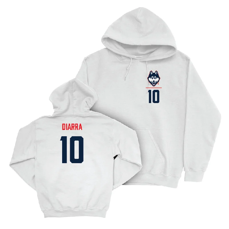 Men's hoodies durable-fit -UConn Men's Basketball Logo White Hoodie - Hassan Diarra | #5