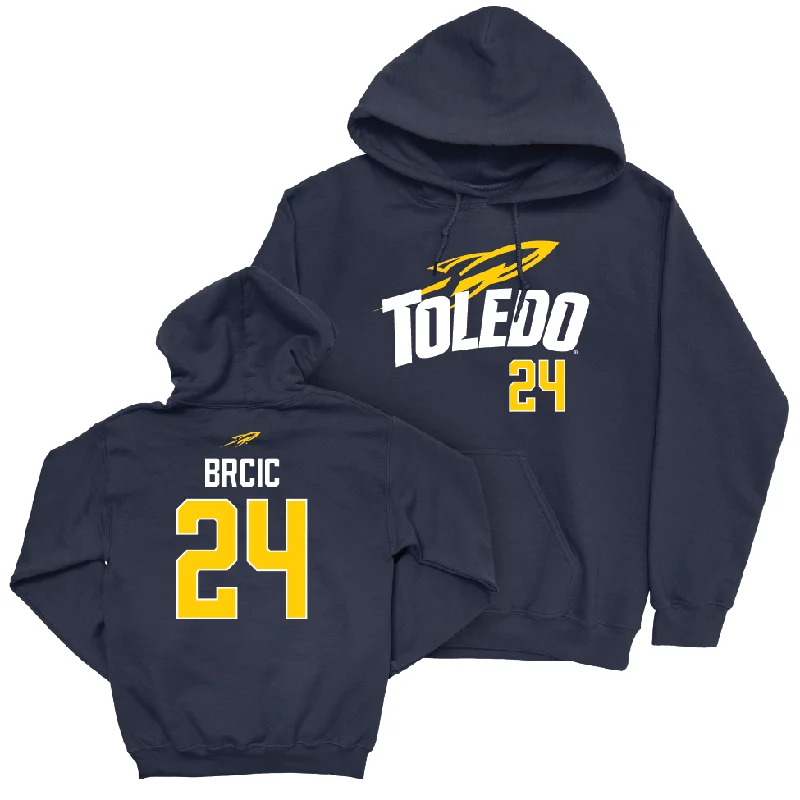 Men's hoodies spring -Toledo Men's Basketball Navy Sideline Hoodie - Grgur Brcic | #24