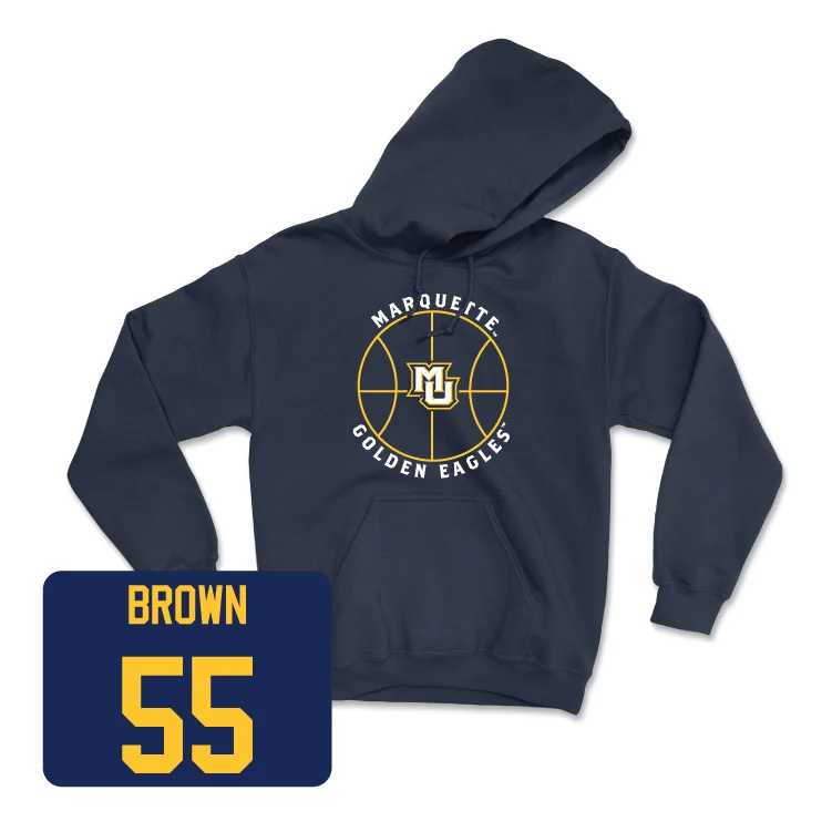 Men's hoodies blue -Navy Men's Basketball Hardwood Hoodie - Cameron Brown