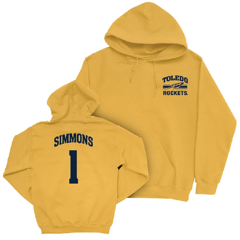 Men's hoodies moisture-wicking -Toledo Men's Basketball Gold Victory Hoodie - Javan Simmons | #1