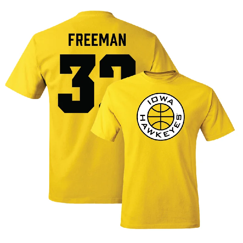 Men's basketball T-shirt custom kit -Gold Men's Basketball Tee - Owen Freeman