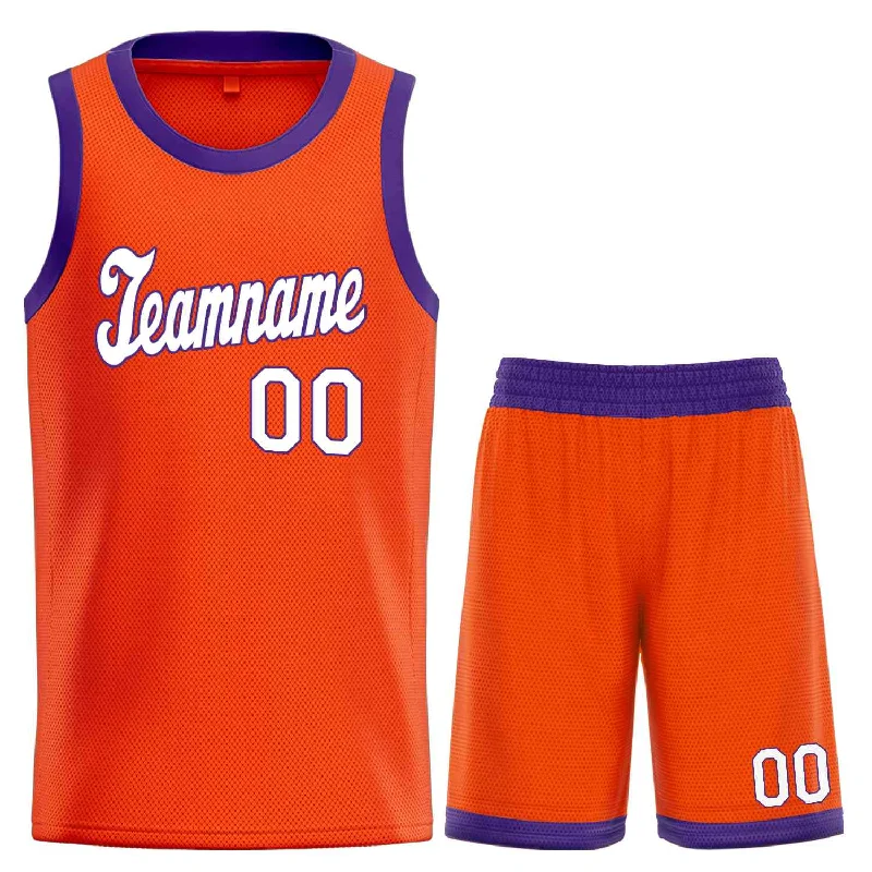 Men's basketball uniform player ensemble -Custom Orange White-Royal Classic Sets Sports Uniform Basketball Jersey