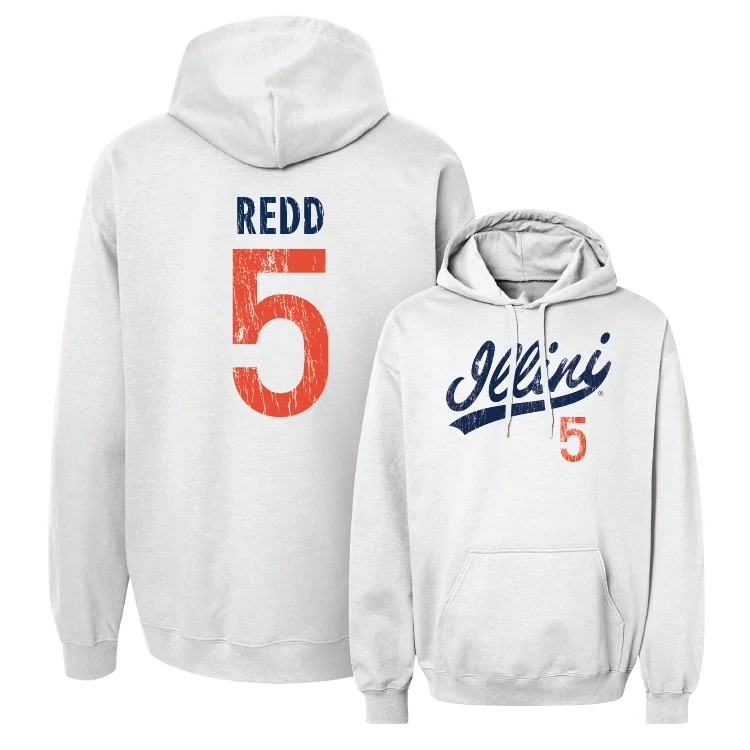 Men's hoodies sport-fit -White Script Hoodie - AJ Redd #5