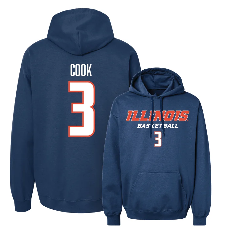 Men's hoodies sweat-proof -Navy Illinois Classic Hoodie - Makira Cook #3