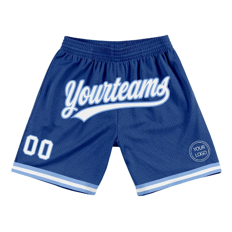 Men's basketball shorts dynamic-hybrid -Custom Royal White-Light Blue Authentic Throwback Basketball Shorts