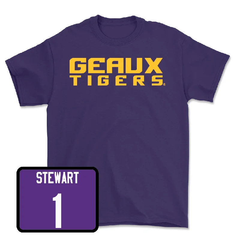 Men's basketball T-shirt team outfit -Men's Basketball Purple Geaux Tee - Carlos Stewart