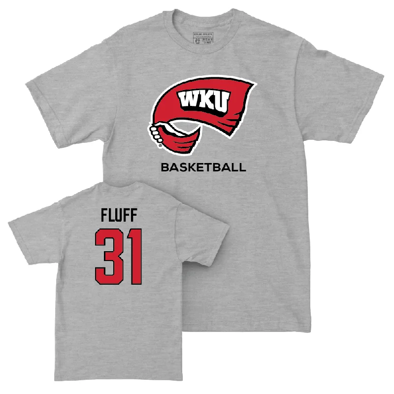 Men's basketball T-shirt custom ensemble -WKU Men's Basketball Sport Grey Classic Tee - Tyler Olden "Fluff" | #31