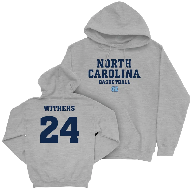 Men's hoodies durable-comfort -UNC Men's Basketball Sport Grey Staple Hoodie - Jae'Lyn Withers