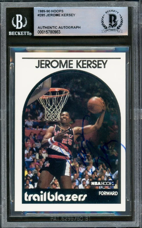 Men's basketball card lightweight special -Jerome Kersey Autographed 1989-90 Hoops Card #285 Portland Trail Blazers Beckett BAS #15780983