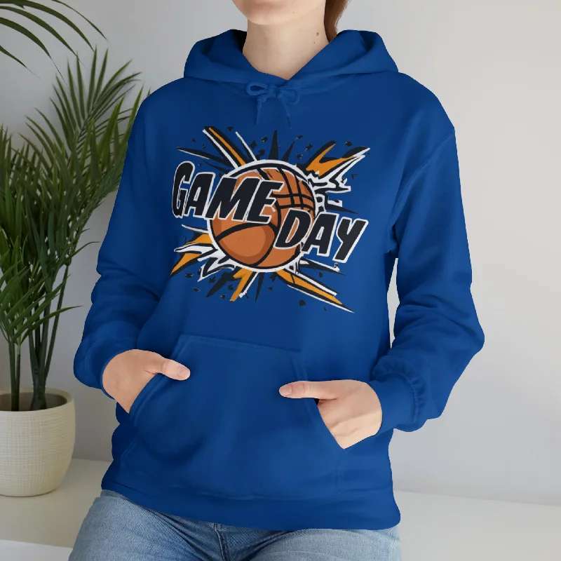 Men's hoodies lightweight-cozy -Game Day Slam Dunk Energy - Dynamic Basketball Explosion Graphic - Unisex Heavy Blend™ Hooded Sweatshirt