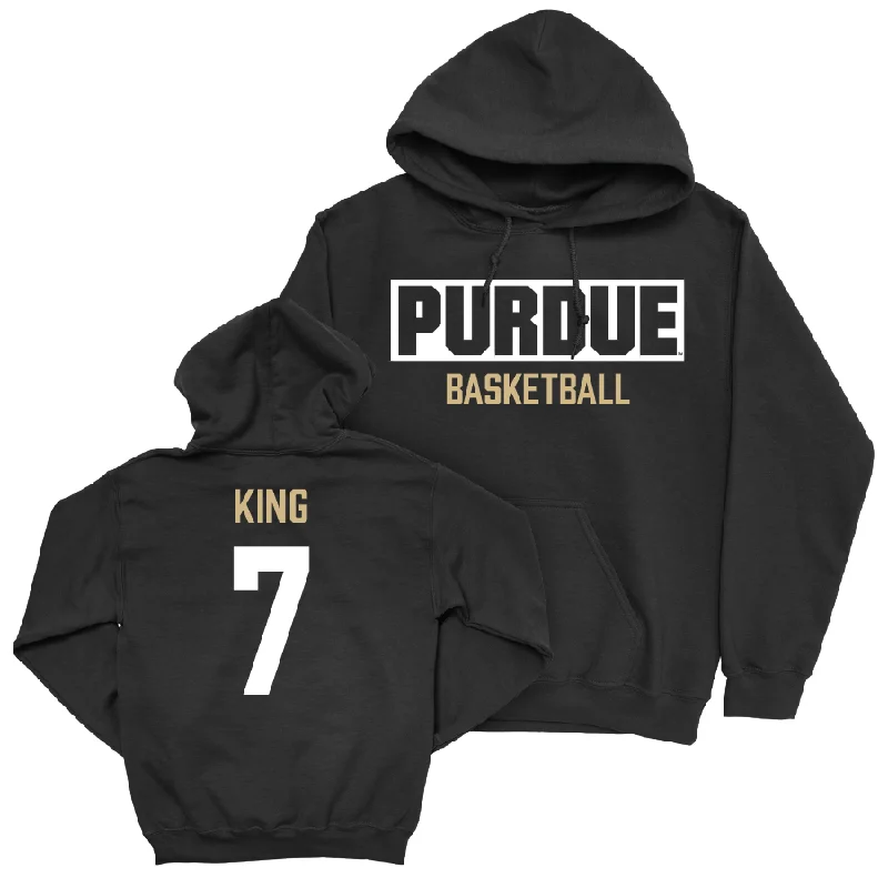 Men's hoodies striped -Men's Basketball Black Staple Hoodie - Sam King | #7