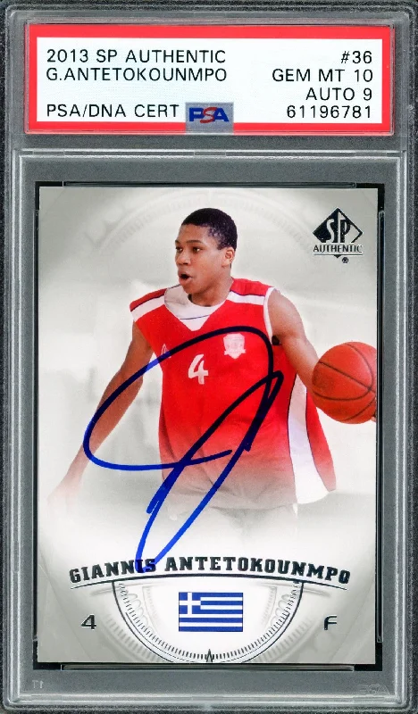 Men's basketball card sport package -Giannis Antetokounmpo Autographed 2013 SP Authentic Rookie Card #36 Milwaukee Bucks PSA 10 Auto Grade Mint 9 PSA/DNA #61196781