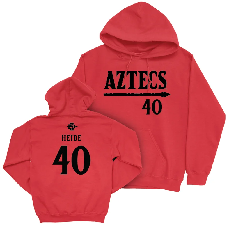 Men's hoodies quick-stretch -SDSU Men's Basketball Red Staple Hoodie - Miles Heide #40