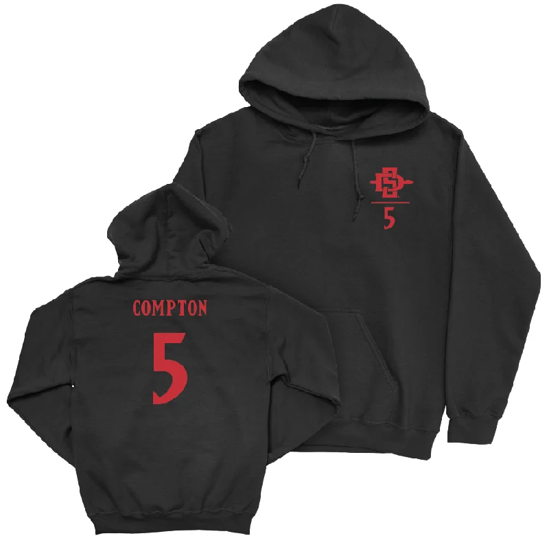 Men's hoodies anti-static -SDSU Men's Basketball Black Logo Hoodie  - Pharaoh Compton