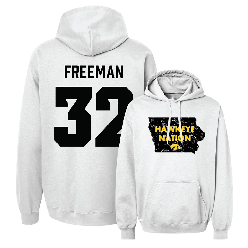 Men's hoodies workout-ready -Men's Basketball White State Hoodie - Owen Freeman