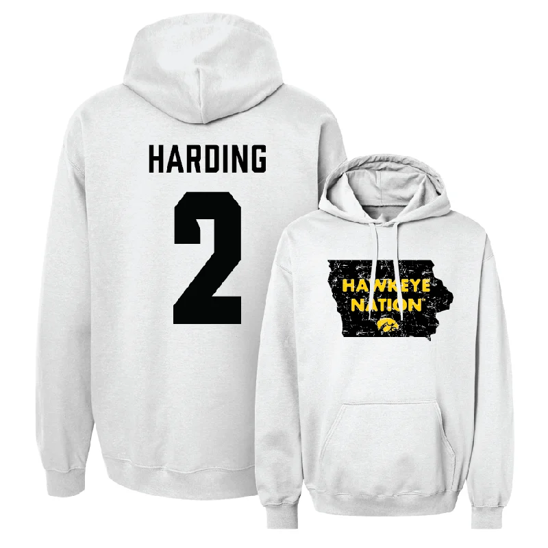 Men's hoodies gym-ready -Men's Basketball White State Hoodie - Brock Harding