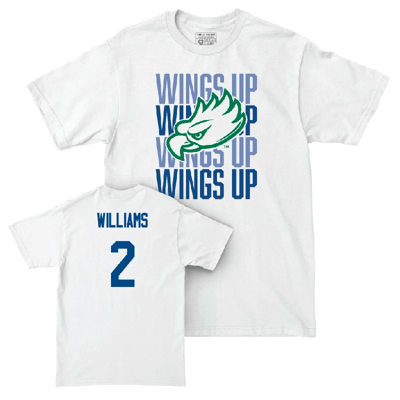 Men's basketball T-shirt fast-dry package -Men's Basketball White Wings Up Tee  - Darren Williams