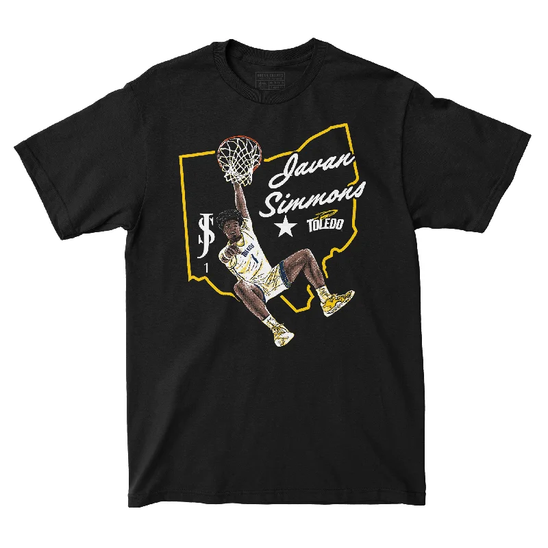 Men's basketball T-shirt quality special -EXCLUSIVE RELEASE: Javan Simmons Hometown Black Tee