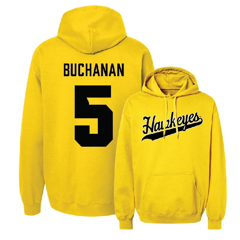 Men's hoodies seamless -Gold Men's Basketball Script Hoodie  - Trey Buchanan