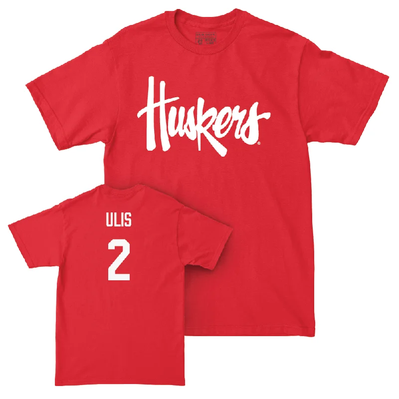 Men's basketball T-shirt affordable ensemble -Red Men's Basketball Huskers Tee - Ahron Ulis