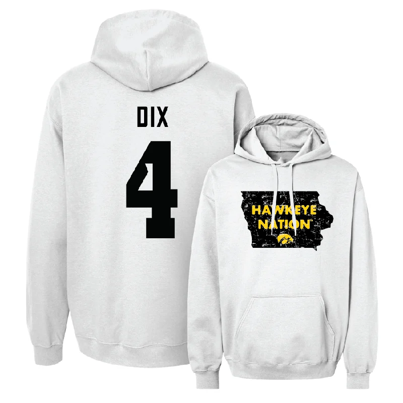 Men's hoodies durable-knit -Men's Basketball White State Hoodie - Josh Dix