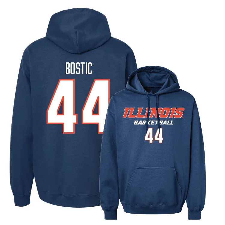 Men's hoodies lightweight-knit -Navy Illinois Classic Hoodie - Kendall Bostic #44