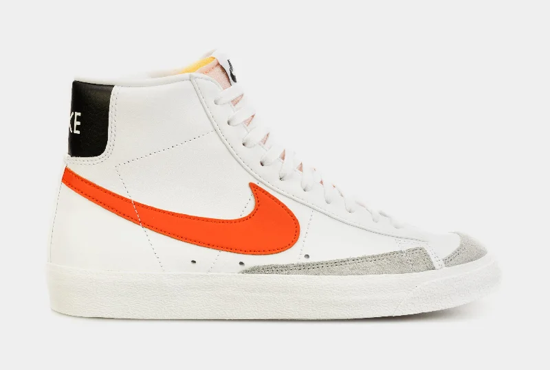 Basketball shoes breathable-retro -Blazer Mid '77 Vintage Mens Lifestyle Shoes (White/Orange)