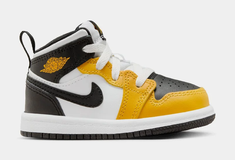 Basketball shoes lightweight-retro -Air Jordan 1 Mid Infant Toddler Lifestyle Shoes (Yellow/Black)