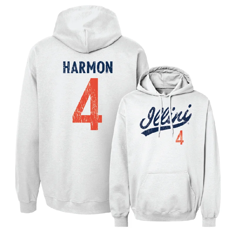 Men's hoodies cooling-style -White Script Hoodie - Justin Harmon