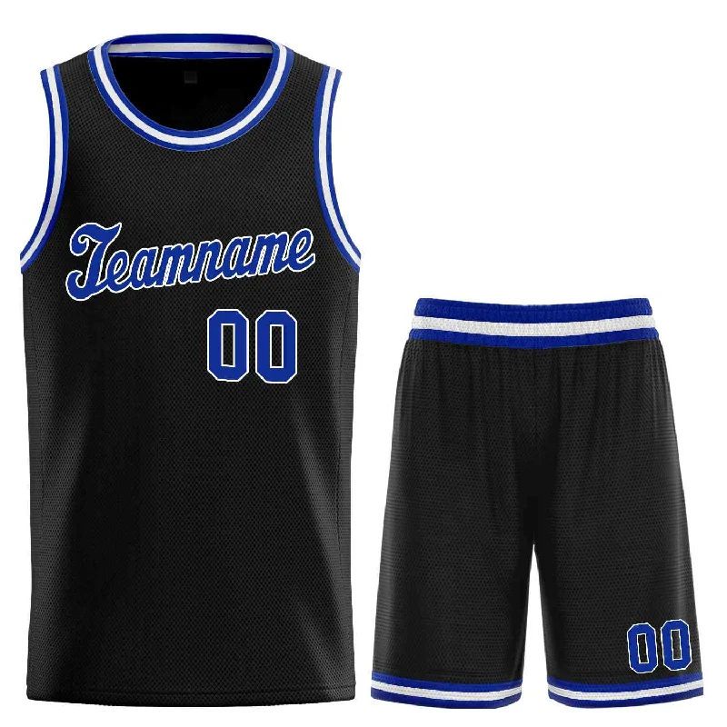 Men's basketball uniform custom set -Custom Black Royal-White Classic Sets Sports Uniform Basketball Jersey